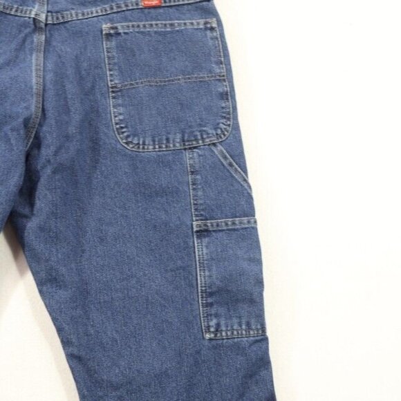 Wrangler Jeans Mens 36x30 (Fits 38x30) Blue Straight Leg Lined Hammer Hoop - Picture 6 of 10